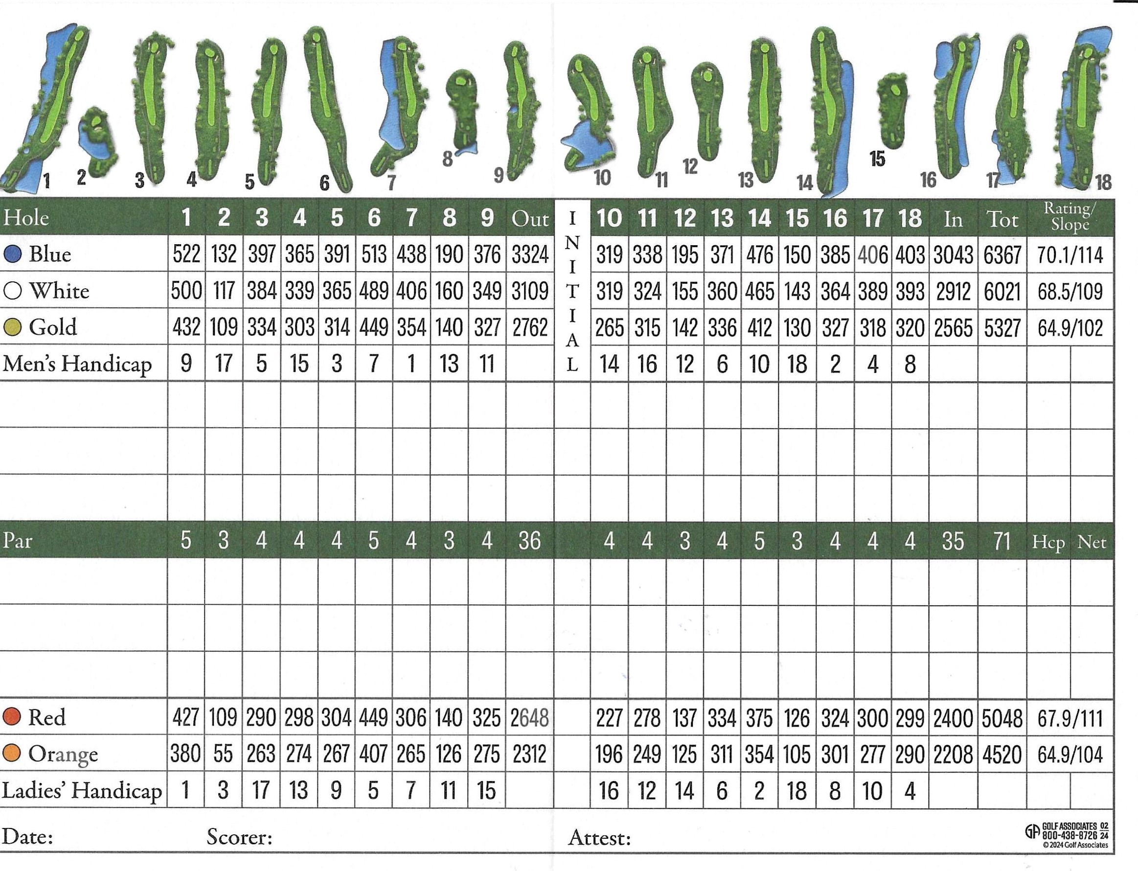 Scorecard The Legacy Golf Course